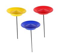 YARNOW Ensemble de 3 Assiettes de Jonglage avec Tiges en Plastique, Kit de Jonglerie pour Garçon et Filles, Couleurs Rouge Bleu Jaune, Matériel Léger pour Jeux D’adresse et Spectacles