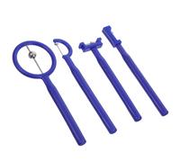 YARNOW Ensemble de 4 Outils D’Entraînement des Muscles Buccaux en Plastique et Acier Inoxydable Masseur de Gencives et Abaisse-Langues Bleu pour Orthophonie Rééducation Parole et