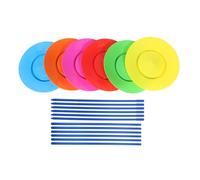 YARNOW Ensemble de 6 Assiettes Tournantes en Plastique Coloré avec 6 Bâtons pour Jonglage Accessoire de Scène Équilibré pour Spectacles Performances Acrobatiques et Divertissement