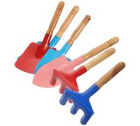 YARNOW Ensemble de 6 Outils de Jardin pour Garçon et Filles Colorés avec Manche en Bois Pelle, Truelle et Râteau en Fer Mini Outils de Jardinage Sûrs pour Garçons et Filles,
