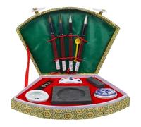 YARNOW Ensemble de calligraphie chinoise avec 4 pinceaux en tissu, pierre à encre et 2 bandes d'encre, bonne absorption d'eau, pour jeunes adultes débutants, usage Couleur Aléatoire