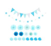 YARNOW Ensemble de Décoration de Fête Nautique avec Éventail en Papier, Installation Rapide et Facile, pour Anniversaire Thème Marin, 1 Set Polyvalent