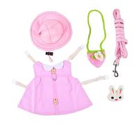 YARNOW Ensemble vêtements de Lapin de Compagnie Laisse Cute Accessoires The Beanie petg Hat accesoires Calin Costumes pour étiqueter Rose Lapins Lapin Habiller Animal de Compagnie Tricot