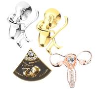YARNOW Épingle Métal 4 Pcs Design Utérus Unique pour Femme, Alliage de Zinc, Fixation Ferme et Solide, pour Foulards et Chapeaux Lors de Mariages ou Anniversaires