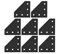 YARNOW Équerres D'angle pour Structures Industrielles Connecteurs 5 Trous en Alliage D'aluminium Noir Lot de 8 Plaques D'assemblage Renforcées Compatibles Profilés Aluminium Série 2020