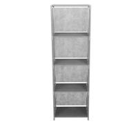 YARNOW Étagère de Rangement Assemblée, Unité D'affichage 4 Niveaux, Acier Inoxydable et Non Tissé, Stable et Organisatrice, pour Livres et Objets Décoratifs, Salon, Bureau, Gris Argenté
