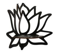 YARNOW Étagère Murale d'angle en Bois Forme Lotus Noire, Étagère Flottante Décorative Polyvalente pour Exposition de Cristaux et Décoration Intérieure