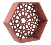 YARNOW Étagère Murale Hexagonale pour Organiser en Bois Marron, Étagère Flottante Décorative et Intérieur pour Exposition Murale