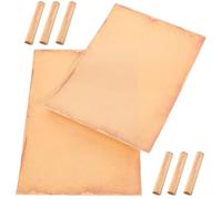 YARNOW Feuilles de Papier à Lettres pour Écrire en Papier Kraft et Orange Vintage Lot de 8 et Créatif Style Rétro Élégant Utilisation pour Correspondance
