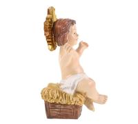 YARNOW Figurine en Résine, Garçon Fille Miniature Peint | Décor de Noël pour Crèche, Placement Polyvalent Bureau, pour Foyers Chrétiens et Espace de Culte