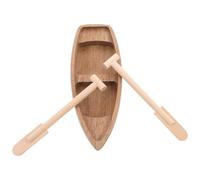 YARNOW Figurine Miniature Bateau en Bois Décorative pour Micro Paysage et Terrarium, Style Artisanat, Forme Canoë Plat, pour Aquarium et Collection