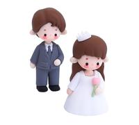 YARNOW Figurines de Mariés pour Décoration de Gâteau de Mariage - Lot de 2 Pièces en Silicone Souple - Statue Humoristique de Mariée et Marié - Accessoires Décoratifs pour Fête