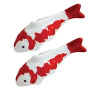 YARNOW Figurines Décoratives De Poisson Flottant en Céramique Robuste, Lot De 2 Pièces, Taille Compacte, pour Décoration D’Aquarium Et Bassin, Ornements pour Aquariophilie, Ambiance Naturelle