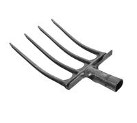 YARNOW Fourche à Quatre Dents en Acier Robuste, Tête de Fourche Métallique 35 MM sans Manche, Outil de Jardinage Polyvalent pour Ameublir Le Sol, Désherber et Entretien du Jardin