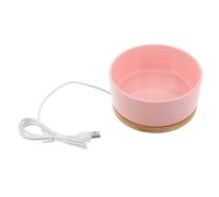 YARNOW Gamelle Chauffante Électrique pour Petits Animaux USB Taille S Rose Bol d'eau Antigel pour Chatons et Chiens Extérieur Toute Saison