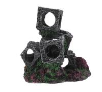 YARNOW Grotte de Reproduction pour Aquarium en Résine 5 Cubes Empilables Cachette Rocheuse pour Crevettes et Poissons Betta Décor Stable et Naturel pour Aquarium D’Eau Douce