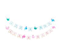 YARNOW Guirlande en Papier pour Fête de Révélation du Bébé, 2 Sets, Design Chic et Unique, Décoration Suspendue pour Fête en Intérieur ou Party