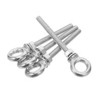 YARNOW Hameçons à œillet M8x80 acier inoxydable 316 argent, lot de 4, assurant manipulation sécurisée dans les opérations de levage sur chantier