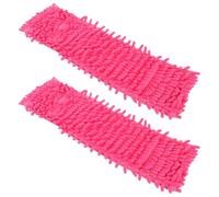 YARNOW Housse de Vadrouille Chenille Rouge 2 Pièces, Remplacement du Chiffon de Balai sans Contact, Performance de Nettoyage pour Maison et Fenêtres