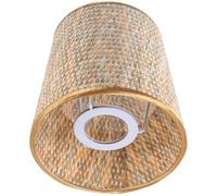 YARNOW Installation à Lampadaire, Résistant L'usure Facile Jour en Rotin Tissé Cône de Pendaison de Crémaillère ou pour Lampe Table et Bibliothèque