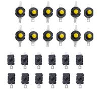 YARNOW Interrupteur à Bouton-poussoir Autobloquant Plastique et Laiton, Structure Simple Mini pour Lampe Torche Adapté aux Appareils Domestiques et Lampes Torches