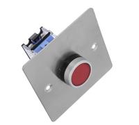YARNOW Interrupteur à bouton-poussoir momentané rouge, panneau en acier inoxydable, normalement fermé, coupure par simple pression, plaque murale pour systèmes de contrôle d'accès, sonnette