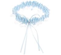 YARNOW Jarretière Bleue en Dentelle Nœud Élégant, Design Raffiné et Ornement pour Jambe, pour Mariage et Occasions Spéciales