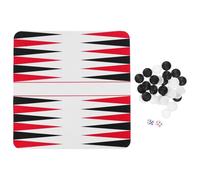 YARNOW Jeu de Backgammon de Voyage Portable en Tapis Caoutchouc Antidérapant, Compact et Léger, Jeu de Société pour Camping, Avion, Activités de Plein Air et Fêtes, Adapté aux Adultes