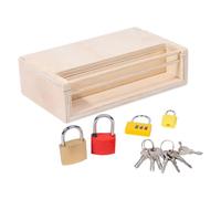 YARNOW Jouet Éducatif Montessori Boîte à Verrous en Bois 1-2-3 Ans Développement Cognitif Serrures et Clés Apprentissage Pratique pour Garçon et Filles