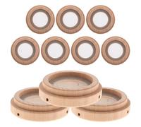 YARNOW Kit de 10 Pièces Anneaux de Moxibustion en Jade Beige avec Isolation Gingembre et Sel pour Soins du Nombril et Confort Abdominal en Médecine Traditionnelle Chinoise