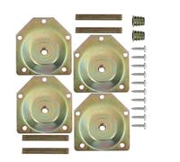 YARNOW Kit de 4 Plaques de Fixation Inclinées 12 Degrés en Fer Vis pour Pieds de Meubles en Bois, Facile à Installer, pour Chaise et Commode