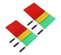 YARNOW Kit de 6 Drapeaux de Signalisation Bâton en Polyester Poignée en Éponge, Haute Visibilité pour Avertissement Camion et Match de Football