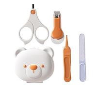 YARNOW Kit de Coupe-ongles pour Bébé 4 Pièces avec Design Sécurisé et Angle de Coupe Ergonomique en Acier Inoxydable et Plastique, pour Soin à Domicile et Voyage