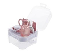 YARNOW Kit de Coupe-ongles pour Bébé 7 Pièces, Nails Clipper pour -né, Ciseaux, Lime et Pince, Rangement Facile, Rose, pour Baby Shower