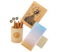 YARNOW Kit de Divination Chinois en Bambou avec 1 Tube 16 Bâtonnets de Divination et Livret Accessoire Traditionnel pour Tirage au Sort Pratique pour Apprentissage du Yi Jing et Usage
