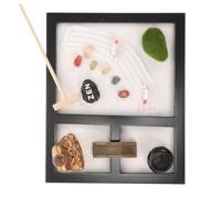 YARNOW Kit de Jardin de Bureau en Bois 215 X 175 X 12 CM Bac à Sable Décoratif Statue Bouddha Ornement pour Décoration Intérieure Paisible et Contemplation