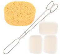 YARNOW Kit de Nettoyage de Biberons Brosse à Bouteille à Long Manche Brosse de Nettoyage Manuelle Acier Inoxydable Éponge et Pulpe de Bois pour Bouteilles et Verres