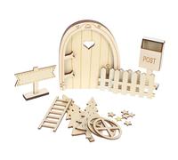 YARNOW Kit de Porte Miniature à Peindre avec Accessoires Porte Boîte Aux Lettres Clôture et Arbre pour Maison Poupée Miniature Décorative et Bricolage Éducatif