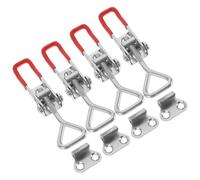 YARNOW Loquet à Bascule Robuste Réglable en Acier 4 Pièces pour Armoires et Coffres, Fixation Solide et Ajustable, pour Usage Domestique et Bureau