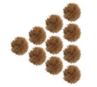 YARNOW Lot de 10 Balles à Pompons Marron pour Chats Jouets Rebondissants en Peluche Douce, Interactifs et Mobiles pour Chatons D’intérieur, Stimulent L’Exercice Poursuite,