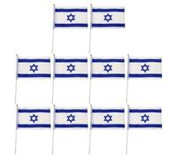 YARNOW Lot de 10 Drapeaux Décoratifs d'Israël 20 X 28 CM en Polyester Léger Drapeaux Suspendus pour Décoration de Jardin Fêtes et Événements Extérieurs Ornement de Drapeau National