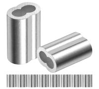YARNOW Lot de 10 manchons de sertissage à double en aluminium : 12 mm 15/32" ; collier de serrage robuste pour embouts de câble, idéal pour des projets tels que le jardinage, la terrasse ou