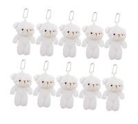 YARNOW Lot de 10 Pendentifs Ours Petits Ours De Prière Mini Ours en Peluche Porte-Clés Figurines d'ours Bruns Animaux en Peluche Miniatures Animaux en Peluche Réalistes Ours