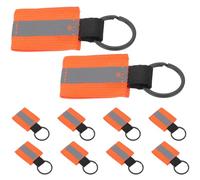 YARNOW Lot de 10 Porte-Clés Réflecteurs Suspendus Sangle Solide pour Paquet à Dos, Accessoires Fluorescents pour Activités de Plein Air, Orange Vif, 7.20X4.00X0.30Cm