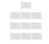 YARNOW Lot de 10 Set de Set de Mini-drapeaux Blancs en Polyester avec Bâton de 43cm, Drapeaux Bâton pour Fenêtre de Voiture, Toile Vierge pour Décoration et Événements Sportifs
