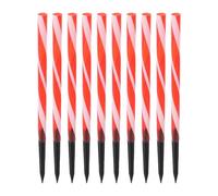 YARNOW Lot de 10 Sets de Piquets de Remplacement pour Lampes Solaires de Jardin en Plastique, Poteaux D’extension Rouges et Blancs, Accessoires D’éclairage Extérieur