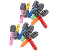 YARNOW Lot de 12 Ballons Microphone Gonflables en PVC Colorés 6 Teintes X 2 Accessoires de Micro pour Fêtes Karaoké et Jeux de Rôle Décoration Légère et Sûre pour Anniversaires et