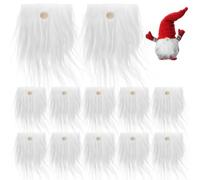 YARNOW Lot de 12 boules de Noël artificielles en bois - Nains de Noël - Moustaches - Décoration de Noël pour l'intérieur