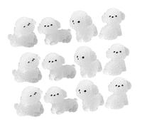 YARNOW Lot de 12 Figurines Miniatures de Chiens en Résine Phosphorescente Décorations Animales pour Micro-Paysage Mini Ornement Lumineux pour Jardin Voiture et Maison de Poupée