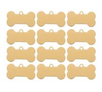 YARNOW Lot de 12 médailles d'identification pour animaux en acier inoxydable, en forme d'os, vierges à graver, format 4 x 2,8 cm, pour personnaliser le nom de votre chat ou chien, votre
